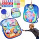 thumbnail image 1 of Juego de lanzamiento de dardos, juegos de jardín para niños: juego de dardos de dinosaurio 5 en 1 con dardos, puf, bolas de velcro, lanzamiento de anillos, juego de lanzamiento de puf de juguete, 1 of 7