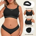 thumbnail image 5 of Qylux Women's Lace Plus Size Wireless Bra - Breathable No Underwire Full Coverage Bra,Everyday Comfort Bra,Black,XL, 5 of 10