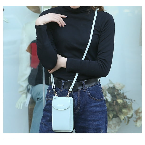 Petit sac bandoulière en cuir pour Femme Homme - Pochette sacoche tour de  cou pour téléphone portable