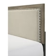 thumbnail image 4 of Newboti Furniture Grey Finish Fabric Upholstered Headboard Tufted Nailhead Trim Full Size Panel Bed Beautiful Wooden Bedroom Furniture NO.80289, 4 of 6