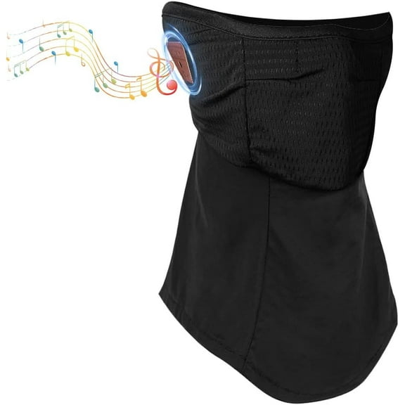 Wireless Bluetooth Sports Mask for Cycling & Skiing, Windproof UPF50  Face Cover with Built-in Headphones, Breathable Quick-Dry Neck Gaiter for Men & Women
