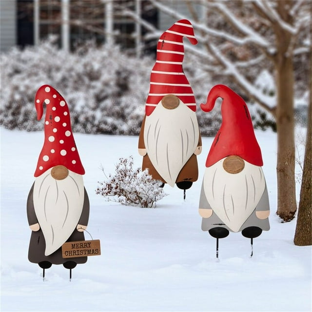 onlyliua para El Hogar Letrero Navide Metal para Jardín, Decoración de Metal, Adorno Plantación de Gnomos para Jardín