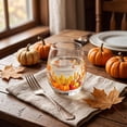 thumbnail image 4 of Leeye Thanksgiving Stemless Wine Glass - Fall Squirrel & Pumpkin Design, 2D Printed, for Home & Holiday (Style C), 4 of 6