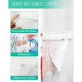 thumbnail image 3 of No Hook Shower Curtains with Snap in Liner, Red Blue Coastal Waterproof Fabric Shower Curtain, Octopus Coral Summer Beach Ocean Double Layers & See-Through Top Window Bathroom Curtains 72''x96'', 3 of 6