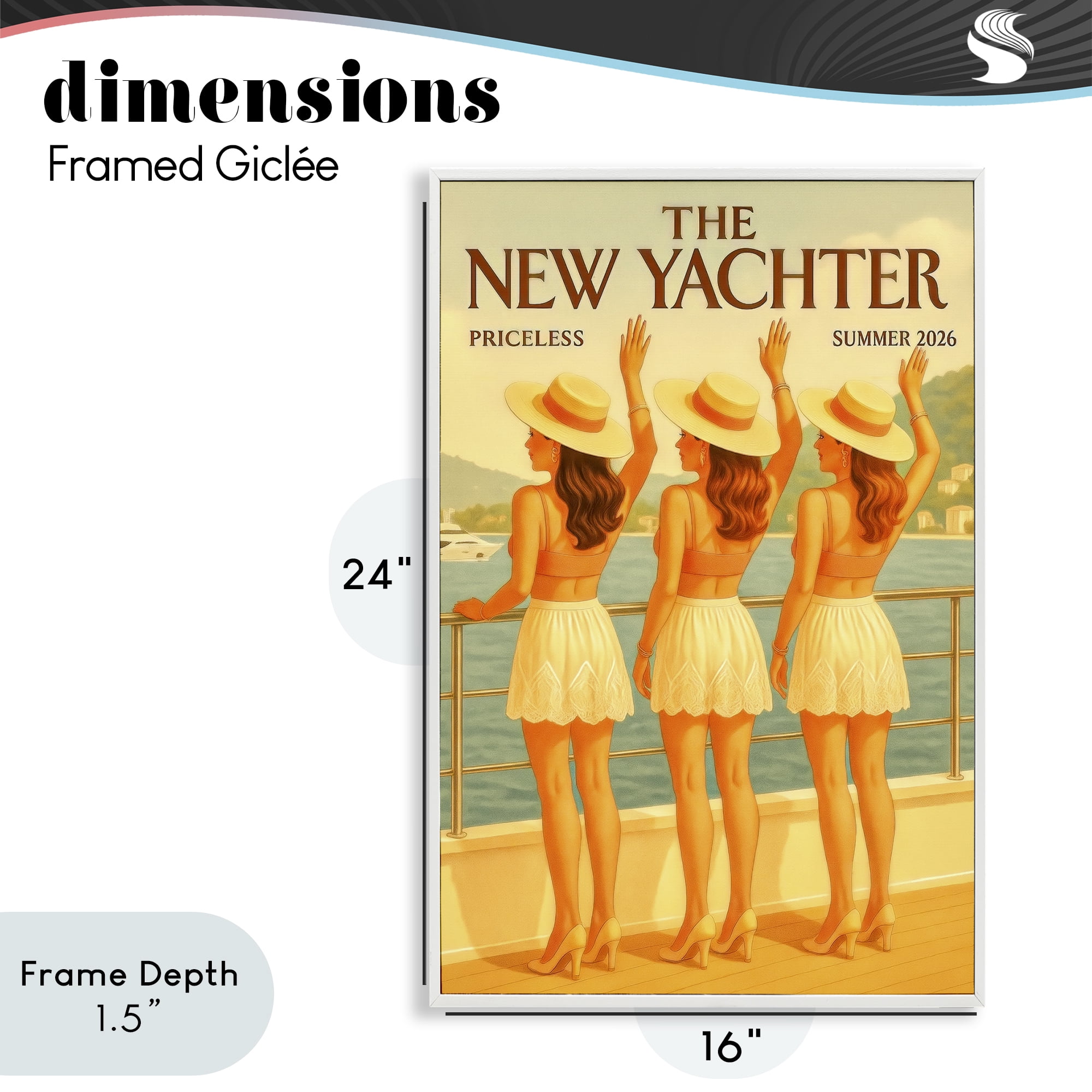 Stupell Industries Magazine Parody Fashion Trio White Framed Giclee Art, design by Grotto Studios