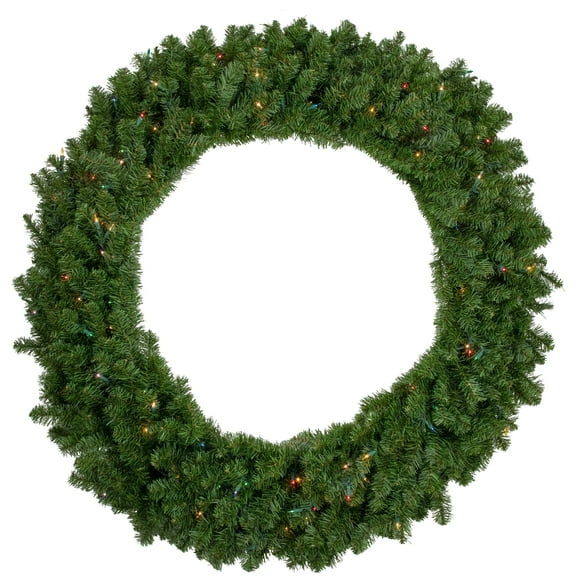 Northlight 48" Prelit Canadian Pine Artificial Christmas Wreath - Multi Lights