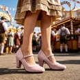 thumbnail image 5 of Win s Way Women's Oktoberfest Mary Jane Shoes Suede Heel Dress Pumps, 5 of 6