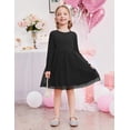 thumbnail image 4 of Arshiner Toddler Girls Tutu Dress Long Sleeve Fall Winter Button Front Party Tulle Dresses, 4 of 6