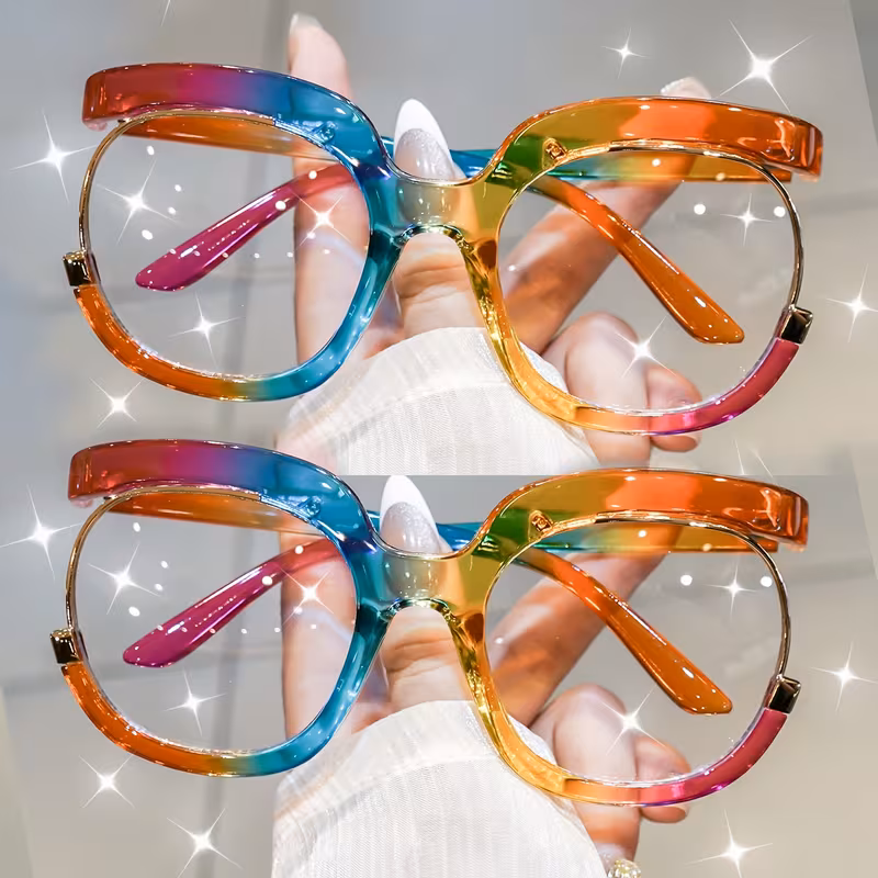 Multicolor, variant on 2 Pack Y2K Vintage Reading Glasses, Oversized Fashion Readers for Women Men, Retro Eyeglasses for Book Reading, Computer & Phone Use, Multiple Strength Options