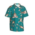 thumbnail image 2 of Easygdp Giraffes Doing Various Yoga Men'S Summer Casual Short Sleeve,Short Sleeve Button-Down Shirt, Lapel Loose Breathable Hawaiian Short Sleeve - 3x-Large, 2 of 9