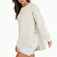 thumbnail image 4 of Godom Sweatshirt for Women Long Sleeve Crewneck Tops Oversized Casual Pullover Shirts with Side Zipper, 4 of 7