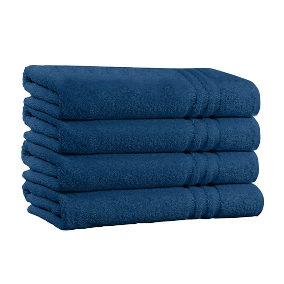 Home Sweet Home Dreams 4 Piece Cotton Bath Towel Set, Navy