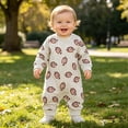 thumbnail image 2 of Wonitaaizi Infant Baby Boys Girl Football Outfit Print Funny Sport Sweatshirt Romper Playsuit Football Season Bodysuit Jumpsuit(12-18 Months,White), 2 of 7