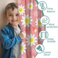 thumbnail image 3 of Blackout Kids Curtains,Pink Daisy Flower Yellow Centers Pattern Childrens Insulated Curtains Set Of 2,Bedroom Essentials,Toddler Room Decor 42"x54", 3 of 5