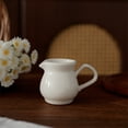 thumbnail image 3 of Ceramic Small Coffee Ware Cream Pitcher White Sauce Pot Drain Pot For Sauces, Dressing And Creamer, 3 of 6