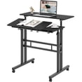 thumbnail image 3 of Sit-Stand Desk Cart Mobile Riser Standing Table Workstation Mobile Desk Height-Adjustable Sit to Stand Office Desk, 3 of 6