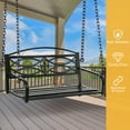 thumbnail image 3 of Dextrus Heavy Duty Metal Hanging Porch Swing Chair Outdoor Swing Steel Patio Bench Lounge Capacity 660lb for Garden, Balcony, Living Room, Black Sword, 3 of 5