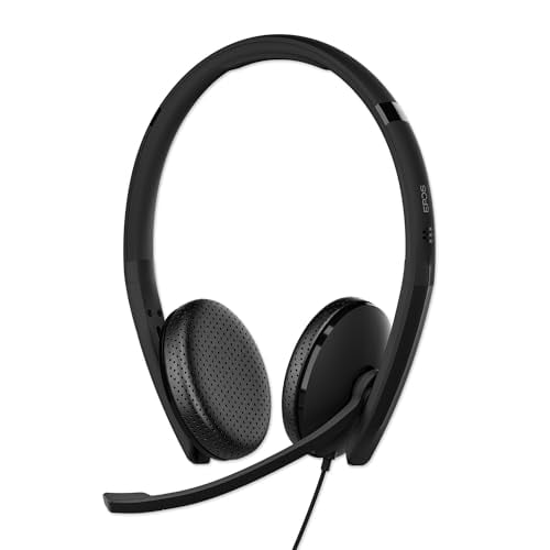 EPOS I SENNHEISER C10 Auriculares USB con Micrófono | Auriculares con cable con conexión USB C simple y flexible y tecnología EPOS BrainAdapt™, negros