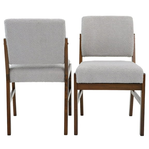 Ashcroft Furniture Caldwell Dining Chair Set of 2 - Light Grey Boucle