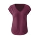 thumbnail image 4 of Camiseta básica de verano para mujer, holgada, con cuello en V y manga corta, sin mangas., 4 of 6