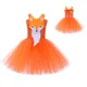 thumbnail image 3 of Disfraces de Halloween de zorro animal para niñas, vestido de tutú para fiesta de cumpleaños, atuendo para sesión de fotos de niñas pequeñas, ropa de carnaval para niños, 3 of 4
