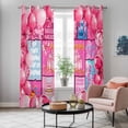 thumbnail image 4 of Happy Birthday Kitchen Curtains Window Panels, Pink Balloons Bows Polka Dot Cakes Insulated Window Treatment Curtain, Grommet Curtains for Bedroom/Living Room/Bathroom, 2 Piece 42"Wx84"L, 4 of 8