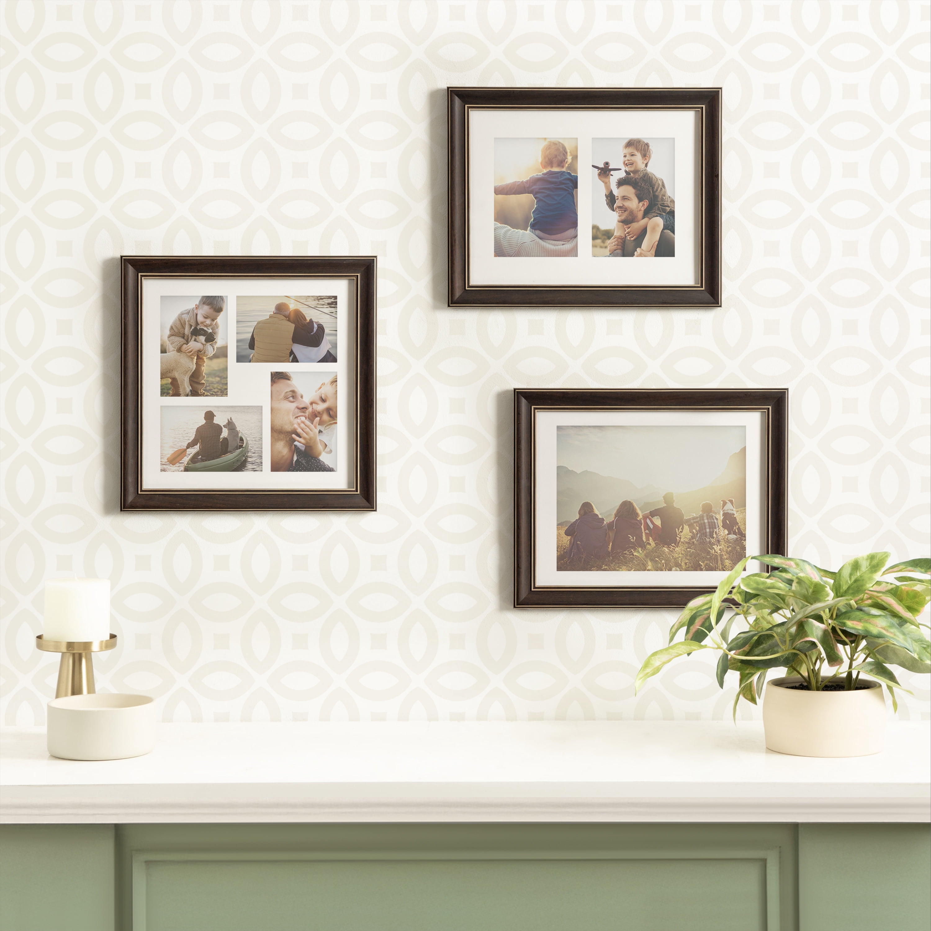 DesignOvation 2 Opening Brown Bagnell Collage Picture Frame