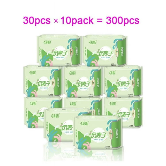 10 Pack Sanitary Napkins for Women & Girls - Menstrual Pads, Feminine Organic Panty Liners for Daily Use