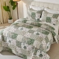 thumbnail image 5 of Evenhug Quilts 3-Piece King Bedding Set Green Patchwork Floral Quilt Set With Shams, 5 of 10