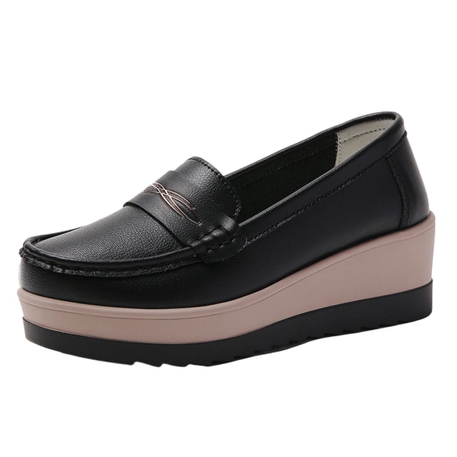 Chaussures pour Femmes Décontractées à Bout Fermé Talons pour Femmes Extérieur Intérieur Talons Compensés Confortables