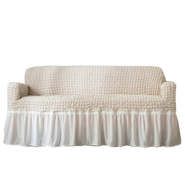 Miuline Sofa Slipcover Ruffled Skirt Sofa Cover Machine Washable T