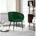 thumbnail image 2 of Luxury Barrel Back Dining Chair Set of 2 with Gold Accent, Modern Dining Room Furniture Velvet Upholstered Side Chair, Green, 2 of 8