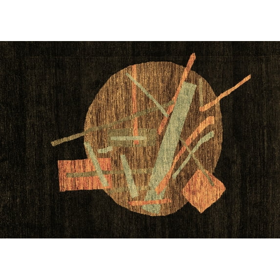 Ahgly Company Indoor Rectangle Oriental Brown Modern Area Rugs, 3' x 5'