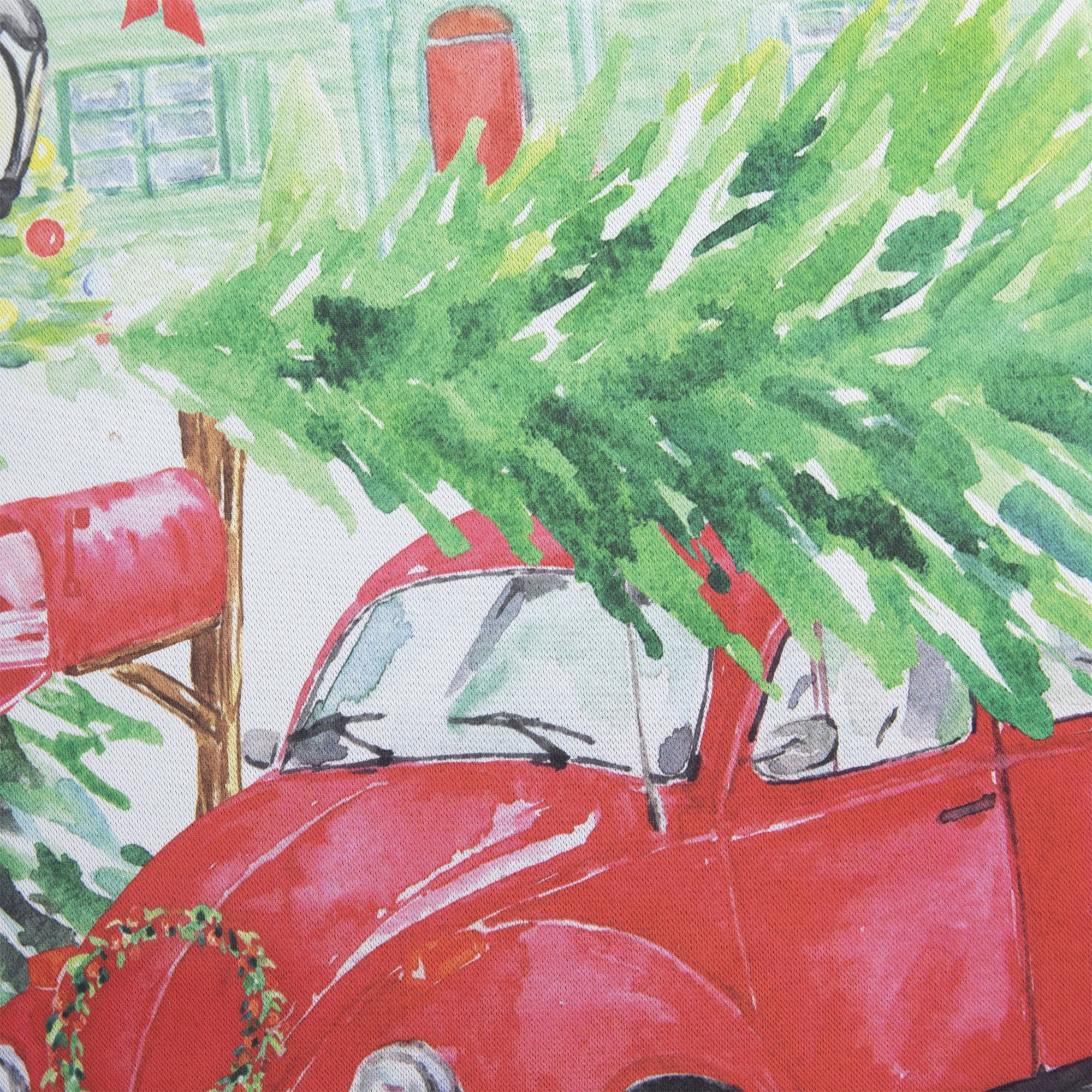Red Car and Christmas Tree Outdoor Garden Flag 12.5" x 18"