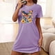 thumbnail image 1 of Camisón corto de talla grande para mujer, camisón de manga corta con estampado de pecho a la moda, camisón para mujer, 1 of 5