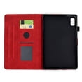 thumbnail image 4 of Embossed Folio Flip Smart Case for Lenovo Tab M9 9.0" 2023, Premium PU Leather Kickstand Card Slots Magnetic Auto Sleep / Wake with Pen Slot Case for Lenovo Tab M9 9.0" 2023, Red, 4 of 5