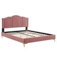 thumbnail image 4 of Modway Emerson Modern Performance Velvet King Platform Bed - Dusty Rose, 4 of 10