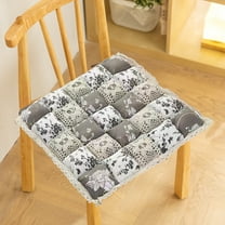 Fwttom Seat Cushion, Winter Insulation Chair Cushions with Check Print and Lace Design, Soft Patchwork Seat Cushions for Office Chairs Home Bedroom Living Room