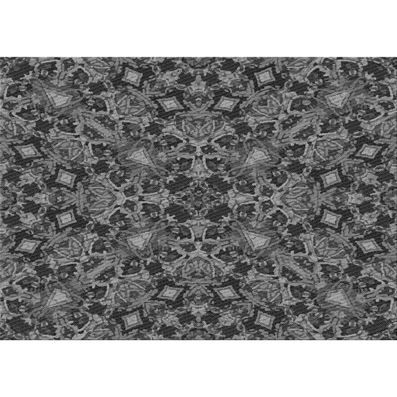 Ahgly Company Machine Washable Indoor Rectangle Transitional Dark Gray Black Area Rugs, 7' x 10'