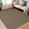 thumbnail image 1 of Living Room Area Rug 5x7 Machine Washable Rug, Non-Slip Pearl Velvet Soft Floor Carpet, Low Pile Modern Stripe Rug, Foldable Printed Rug for Bedroom, Dining Room, Laundry Room, Brown Tones, 1 of 9