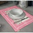thumbnail image 3 of Vargottam Placemats- Placemat For Dining Table, Set Of 4- Printed & Reversible CottonNapkin-IndoorPlacematsFor Home & Kitchen Dining Table- Florals (Rose Pink), 3 of 5