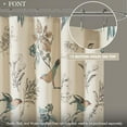 thumbnail image 3 of Shower Curtain, Bird & Leaf Print, Farmhouse Shower Curtain for Bathroom, Modern Country Bathroom Décor, Machine Washable, Cotton Shower Curtain, Quincy" Khaki, 3 of 6