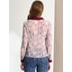 thumbnail image 3 of Blusa Floral Transparente Allegra K Con Cuello De Color En Contraste Para Mujer Blanco Rojo M, 3 of 6