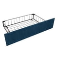 thumbnail image 6 of Castle Place Square Weave Contemporary Velvet King Platform Bed With Storage, Navy Blue, 6 of 11