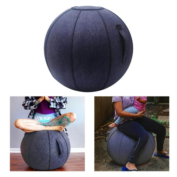 pitrice Yoga Ball Cover Ball Pilates Sitting Ball Chair Cover Storage Bag Blue