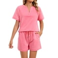 thumbnail image 2 of Womens 2 Piece Short Sets Spring 2026 Matching Travel Vacation Beach Outfits Sweatsuit Pocket, 2 of 6