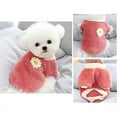 thumbnail image 6 of Cute Plush Round Neck Warm Flowers Sweater, Pet Dog Clothes Winter Warm Fleece Pet Coat, For Small Dogs French Bulldog Puppy Dog Clothing, Pink, 6 of 11
