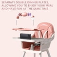 thumbnail image 5 of Portable Baby High Chair with Lockable Wheels, Multi-Use Toddler Feeding Chair with Toy Storage Basket, Blue, 5 of 6
