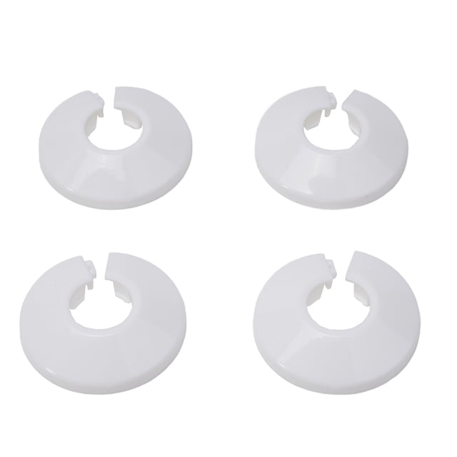 4Pc 15Mm Colour Silver Electroplate Radiator Pipe Collars Cover Floor White