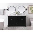 thumbnail image 6 of Elegant Decor Clarence 60" Solid Wood Metal Double Bathroom Vanity Set in Black, 6 of 8